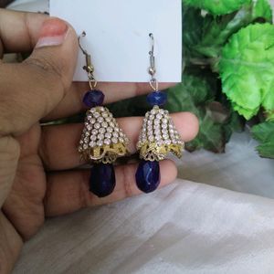 Blue Jhumka Earrings