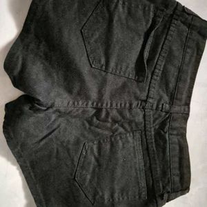 Black Denim Shorts