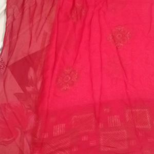 Red N Peach Colour Beautiful Daily Wear Saree. Wi