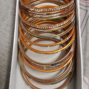 Multicolored Metal Bangles Set