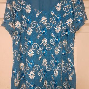 Beautiful Long Georget Kurti Size M