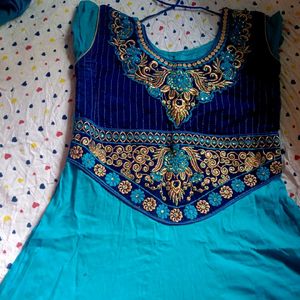 Blue Ethnic Dress With Dupatta