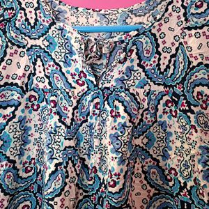 Women's Blue Floral Top