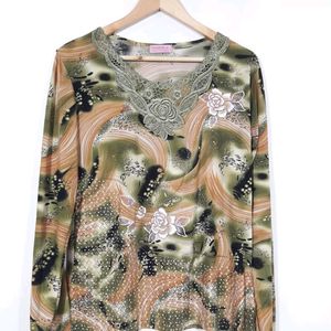 Women Green Printed Top