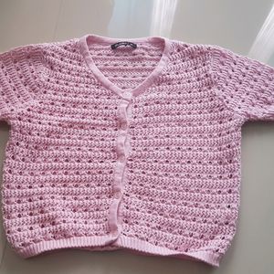 New Pink Crochet Top For Women