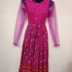 Women Floral Print Anarkali Dress