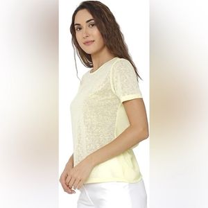 Vero ModaWomens Round Neck Cutout Back SelfPrinted