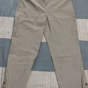 White And Black Checkers Pants|Van Heusen Original