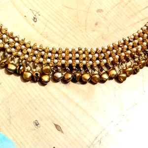 T( Traditional)Kundan Golden Anklet..For One Foot