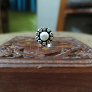 92.5 Pure Silver Ring With Original Pearl