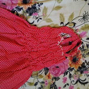 PRETTY ROYAL RED FROCK FOR BABY PRINCESS