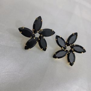 Korean Glassstone Floral Earrings