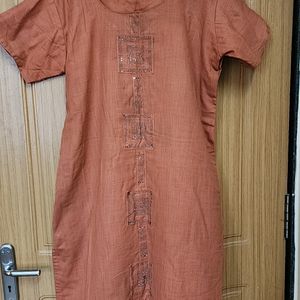 Orange Cotton Kurti