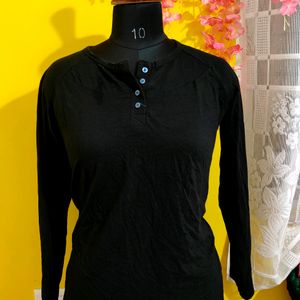 Black Shirt Round Neck Full Sleeves