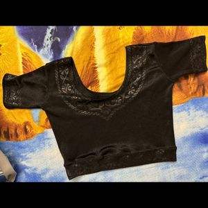 One Size Black Stretchable Blouse