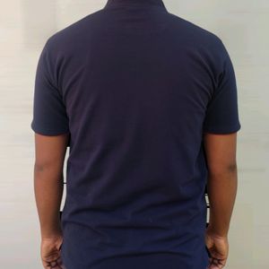 Navy Blue Short Collar Style Tshirt For Men & Boys