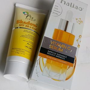 Vitamin C Face Serum And Fix Derma Sunscreen