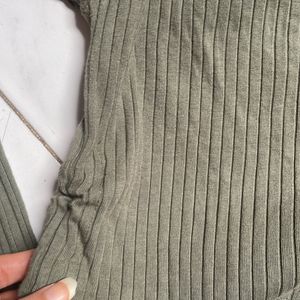 Sage Green One Sided Crop Top