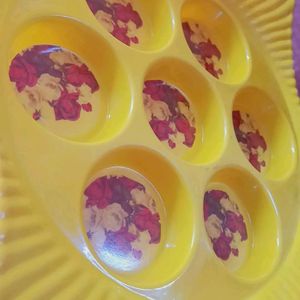 Plastic Tea Serving Tray Yellow Color