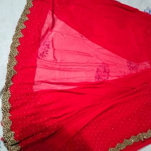 Red colr  👌 osmm saree  with blouse