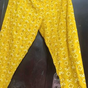 Gold Printed Plazo For Girl Or Woman 36 Waist