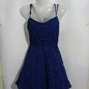 NAVY BLUE NET FROCK