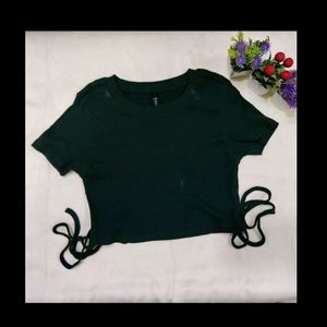 women's green top