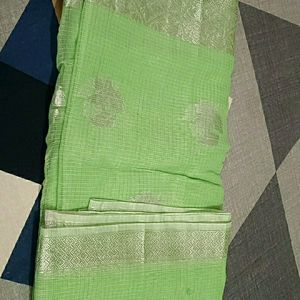 Banarasi Saree Light Green And Silver Colour 😍