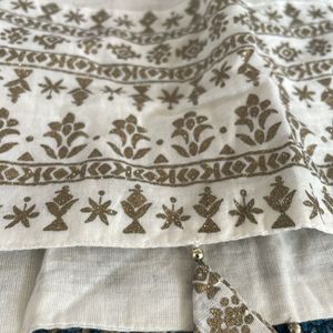 Cotton Off White Dupatta