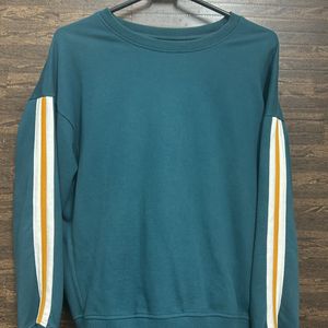 Teal Green Solid Sweatshirt