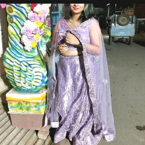 Traditional Lavender Lehnga Set