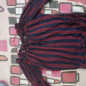 Womens Fashionable Stripped Top /off Shoulder