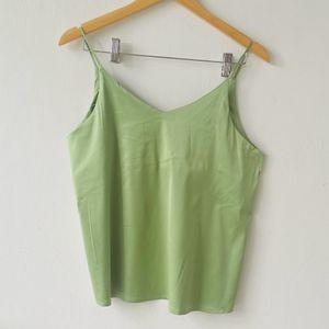 Lime Green Satin Tank Top