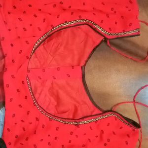 Stitched Blouse Red