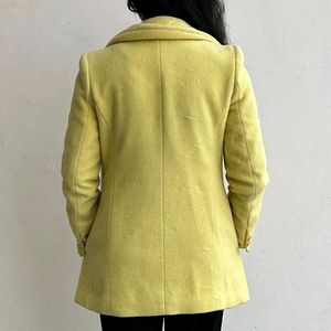 Yellow Single Breasted Woolen Blazer