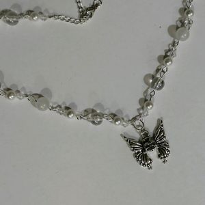 Gothic Skull Butterfly Fairycore Necklace