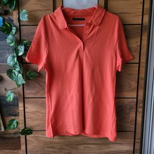 Marks And Spencer Collar Neck Tshirt Peach Colour