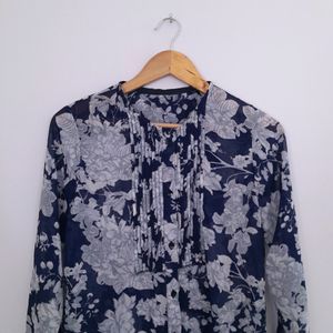 Navy Blue Printed Top (Women's)