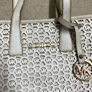 MK tote bag white