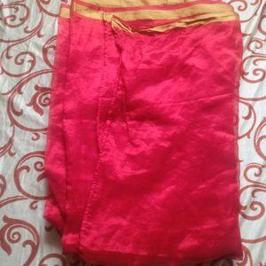 RedvSaree with Golden border