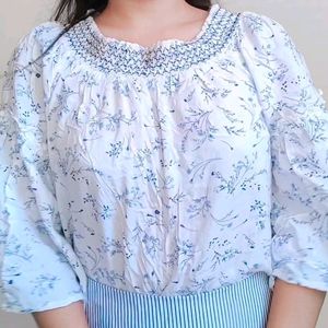 MAVIE Off-shoulder White Top