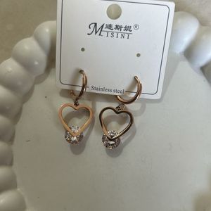 Rose gold heart earrings