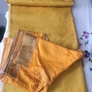 Devine Yellow Gold Colour Vichitra Silk With Blous