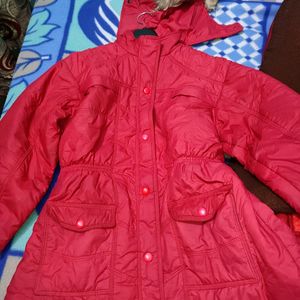 Red Hoodi Wool Jacket