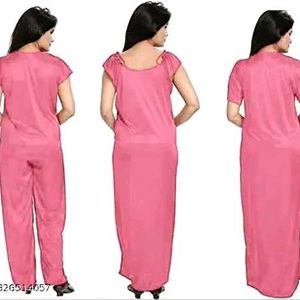 PREMIUM 4 PCS SET Satin Maxi night dress nigh