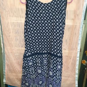 Navy Blue Chiffon Kurti