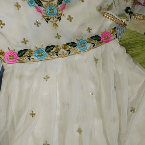 Women New Embroidery Georgette Gown With Dupatta.