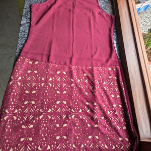 Maroon Cutwork Dress