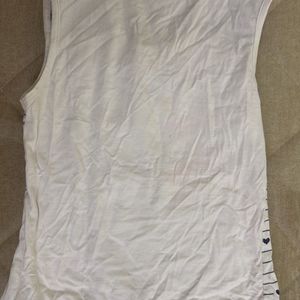 Sleeveless White Tshirt For Young Girl