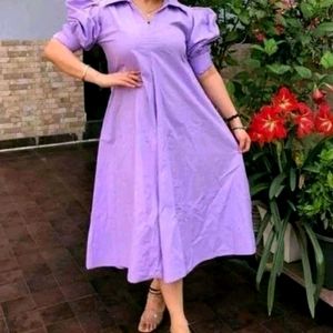 Lavender Puff Sleeve Dress